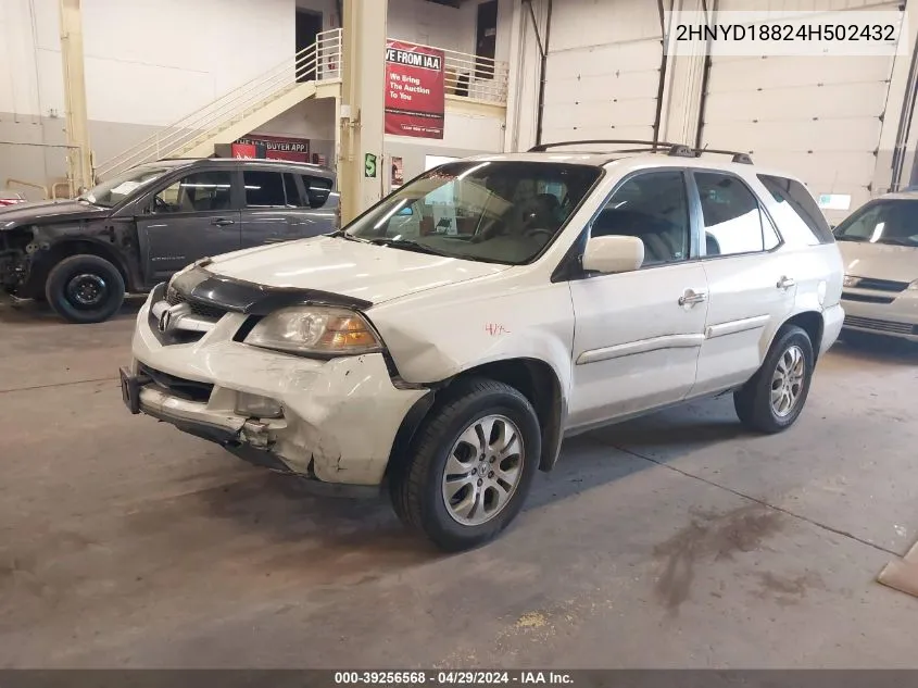 2004 Acura Mdx VIN: 2HNYD18824H502432 Lot: 39256568