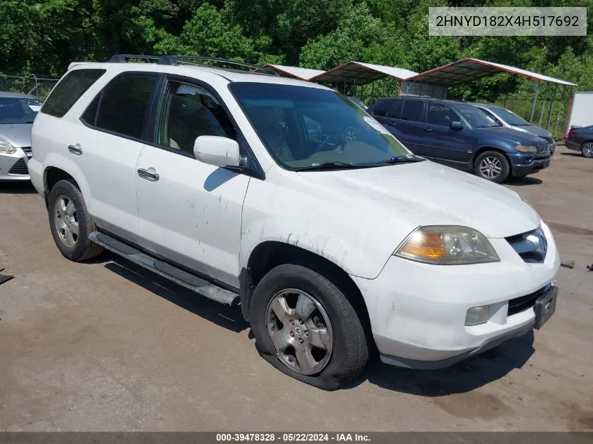 2004 Acura Mdx VIN: 2HNYD182X4H517692 Lot: 39478328