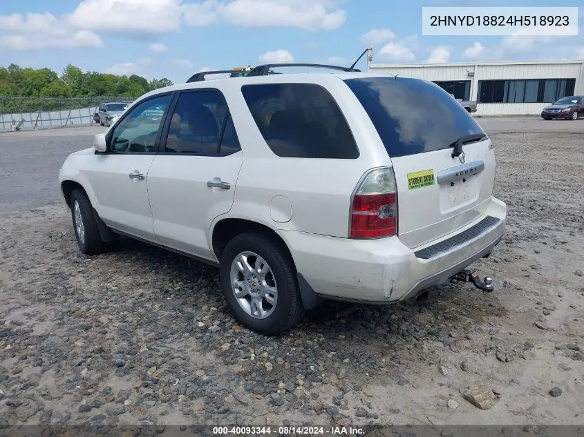 2004 Acura Mdx VIN: 2HNYD18824H518923 Lot: 40093344