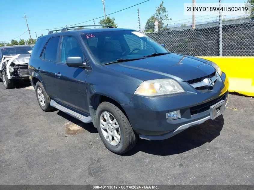 2004 Acura Mdx VIN: 2HNYD189X4H500419 Lot: 40113817