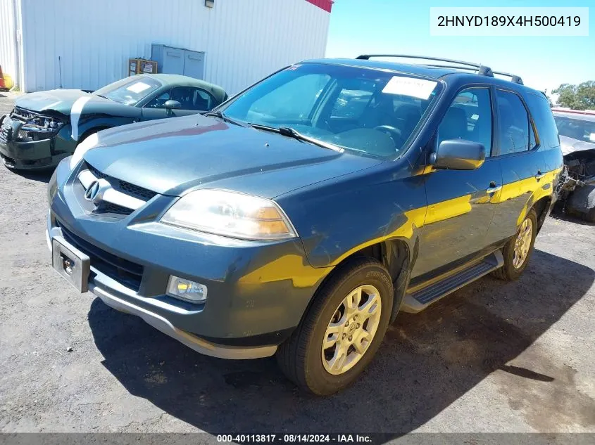 2004 Acura Mdx VIN: 2HNYD189X4H500419 Lot: 40113817