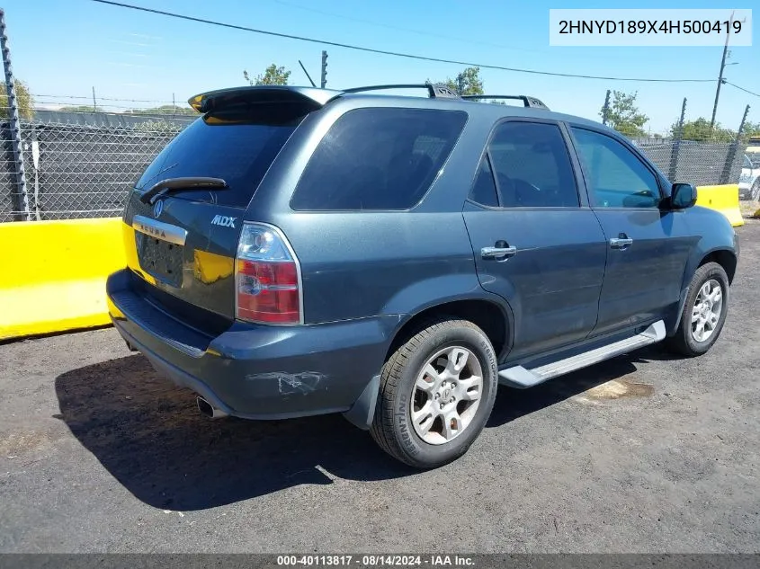 2004 Acura Mdx VIN: 2HNYD189X4H500419 Lot: 40113817