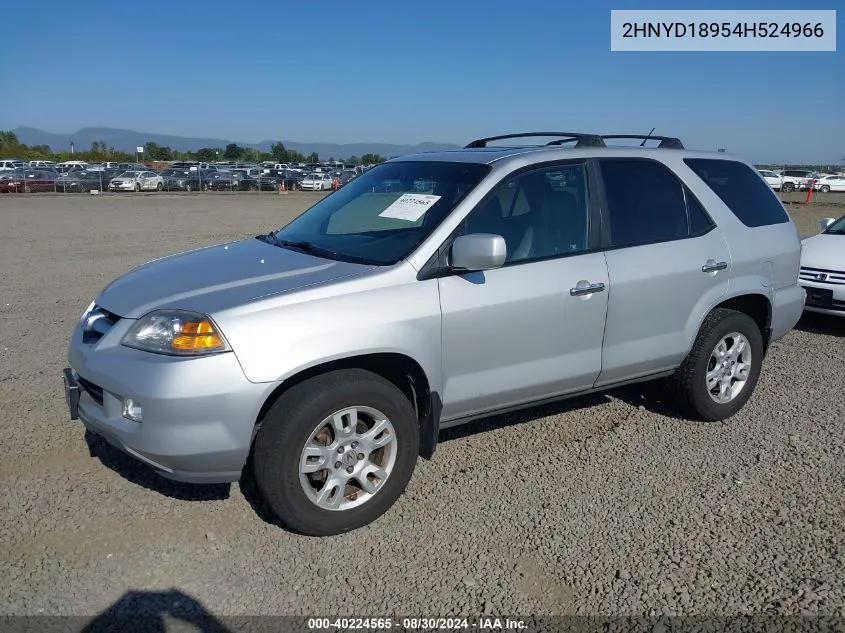 2004 Acura Mdx VIN: 2HNYD18954H524966 Lot: 40224565