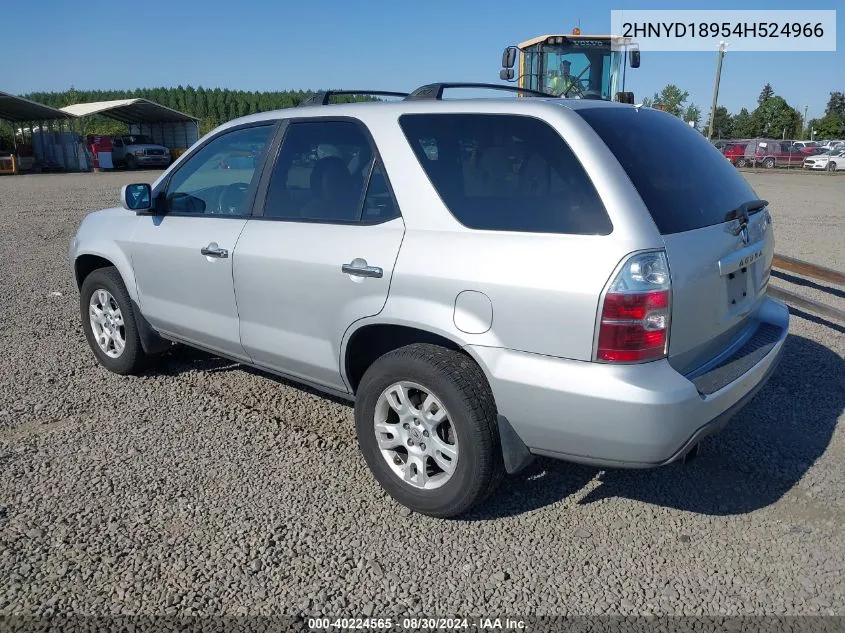 2004 Acura Mdx VIN: 2HNYD18954H524966 Lot: 40224565