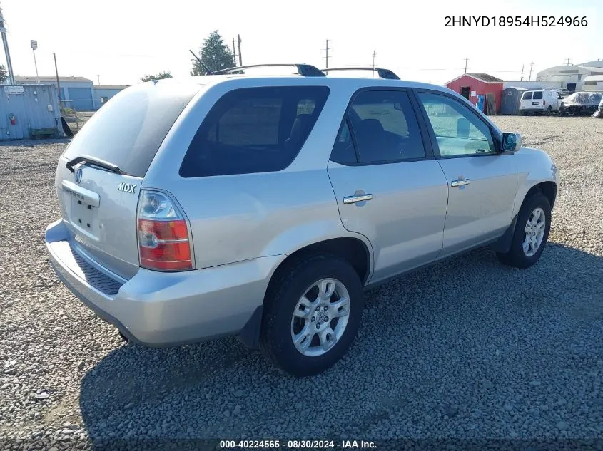 2004 Acura Mdx VIN: 2HNYD18954H524966 Lot: 40224565