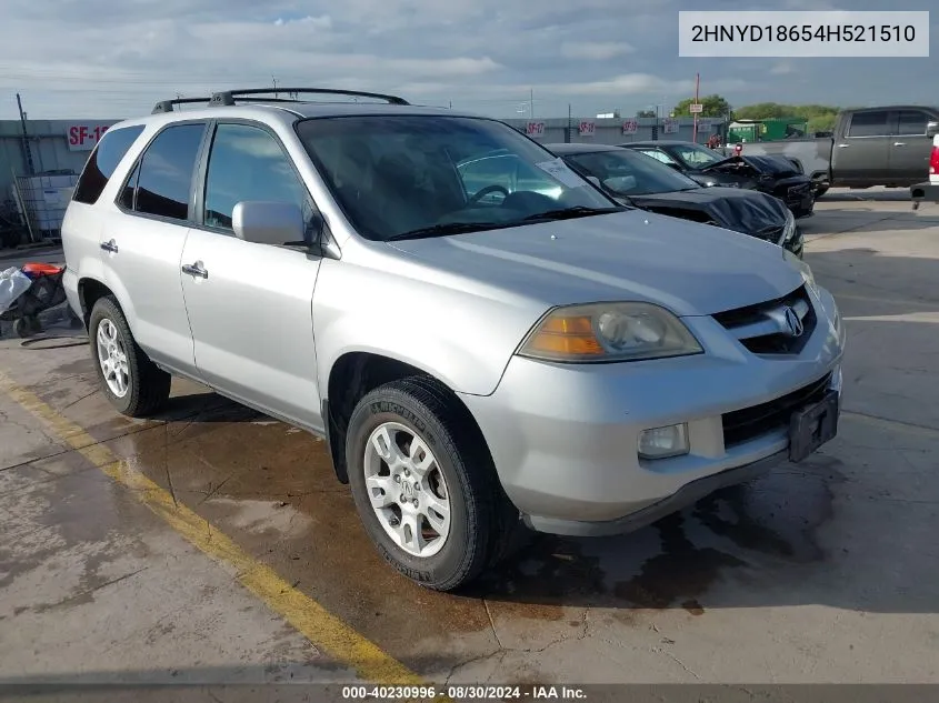 2004 Acura Mdx VIN: 2HNYD18654H521510 Lot: 40230996