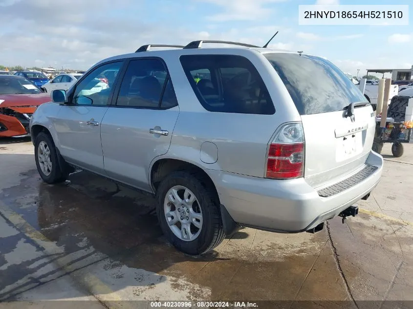 2004 Acura Mdx VIN: 2HNYD18654H521510 Lot: 40230996