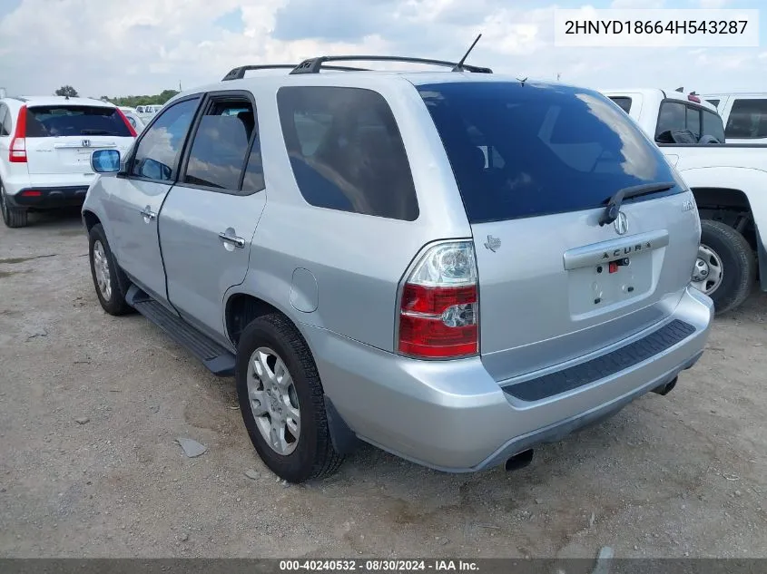 2004 Acura Mdx VIN: 2HNYD18664H543287 Lot: 40240532