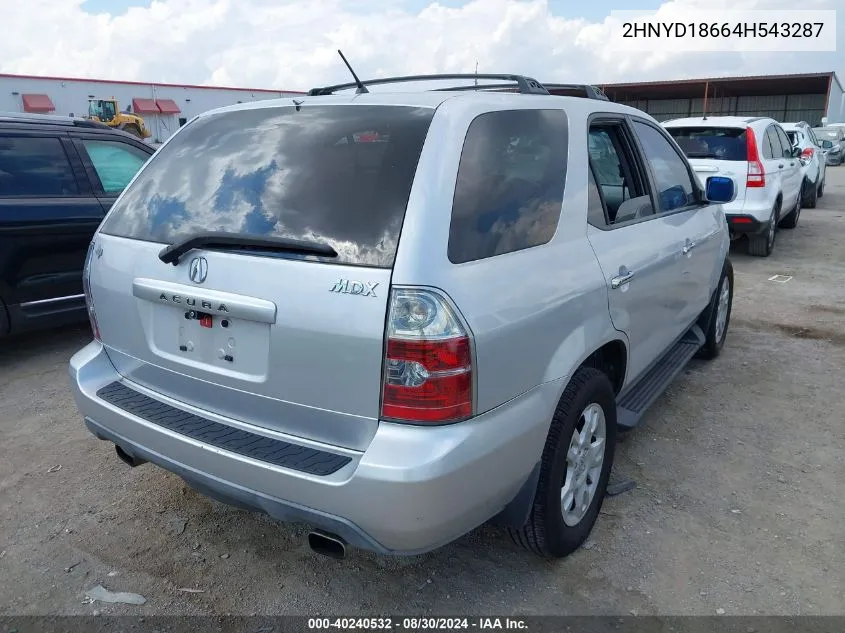 2004 Acura Mdx VIN: 2HNYD18664H543287 Lot: 40240532