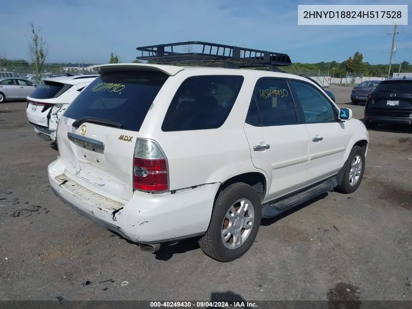 2004 Acura Mdx Touring VIN: 2HNYD18824H517528 Lot: 40249430