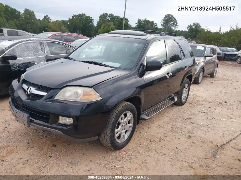 2004 Acura Mdx Touring VIN: 2HNYD18924H505517 Lot: 40259634