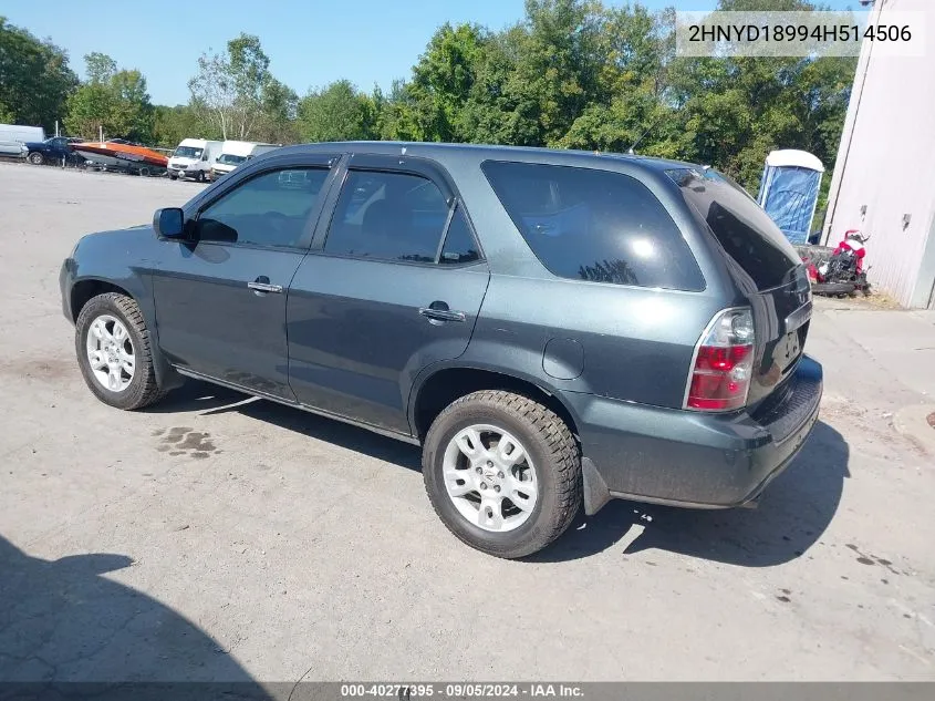 2004 Acura Mdx VIN: 2HNYD18994H514506 Lot: 40277395