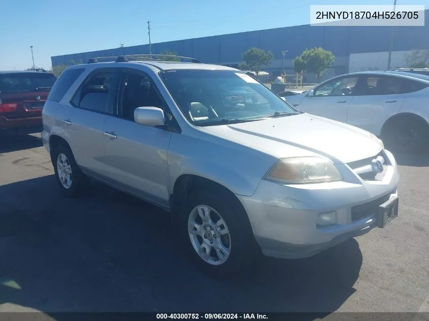 2004 Acura Mdx VIN: 2HNYD18704H526705 Lot: 40300752