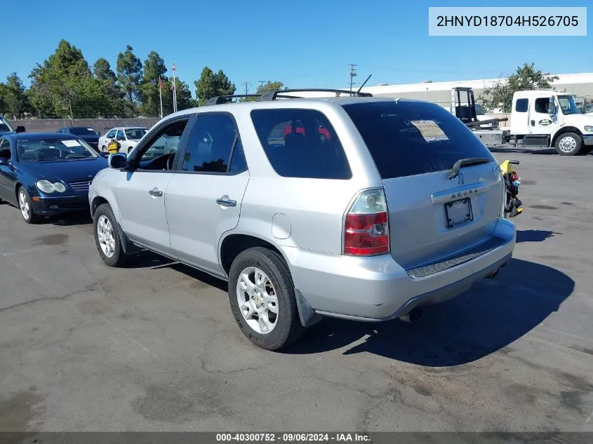 2004 Acura Mdx VIN: 2HNYD18704H526705 Lot: 40300752