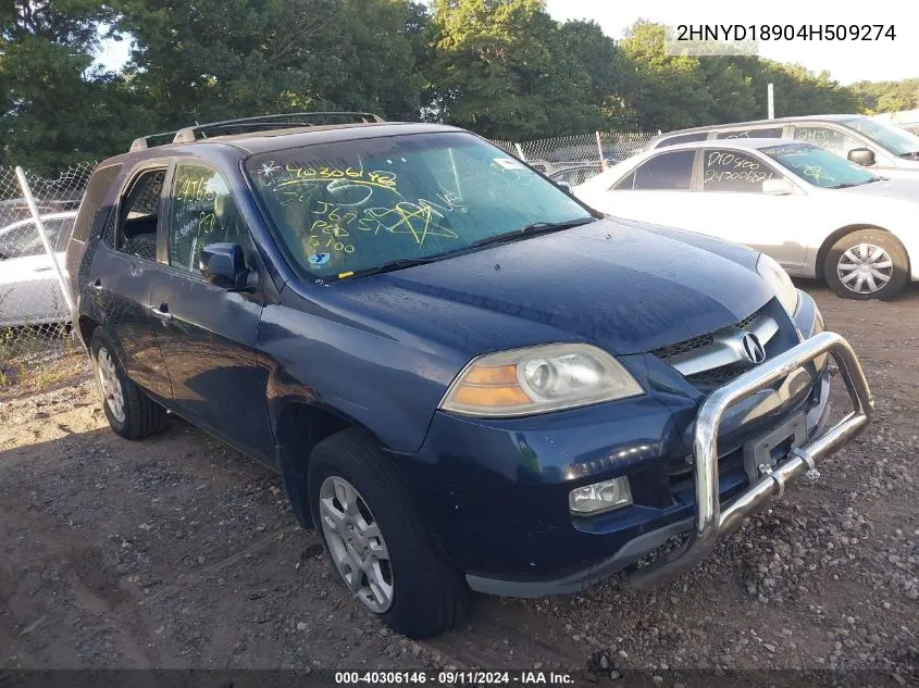 2004 Acura Mdx VIN: 2HNYD18904H509274 Lot: 40306146