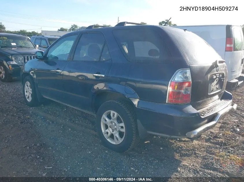 2004 Acura Mdx VIN: 2HNYD18904H509274 Lot: 40306146