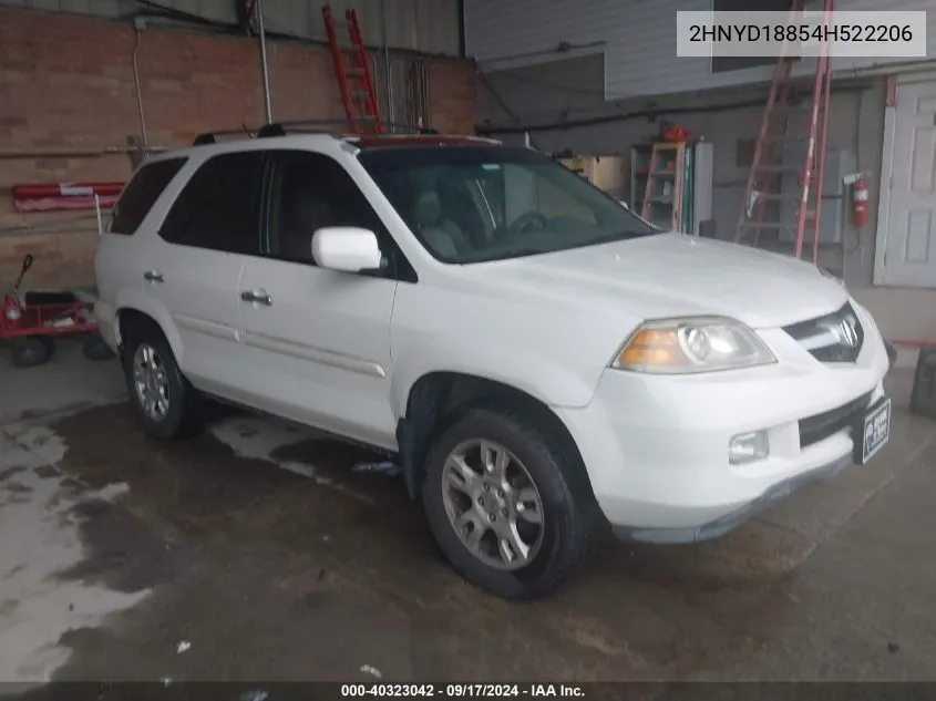 2004 Acura Mdx Touring VIN: 2HNYD18854H522206 Lot: 40323042