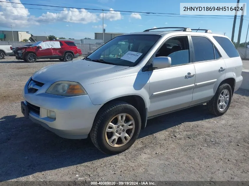 2004 Acura Mdx Touring Pkg VIN: 2HNYD18694H516424 Lot: 40389020