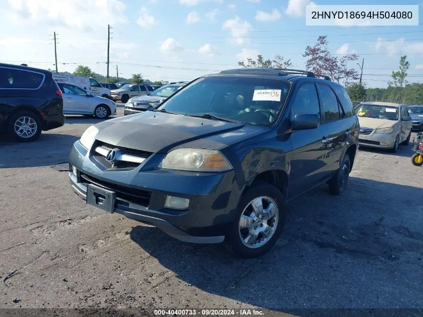 2004 Acura Mdx Touring Pkg VIN: 2HNYD18694H504080 Lot: 40400733