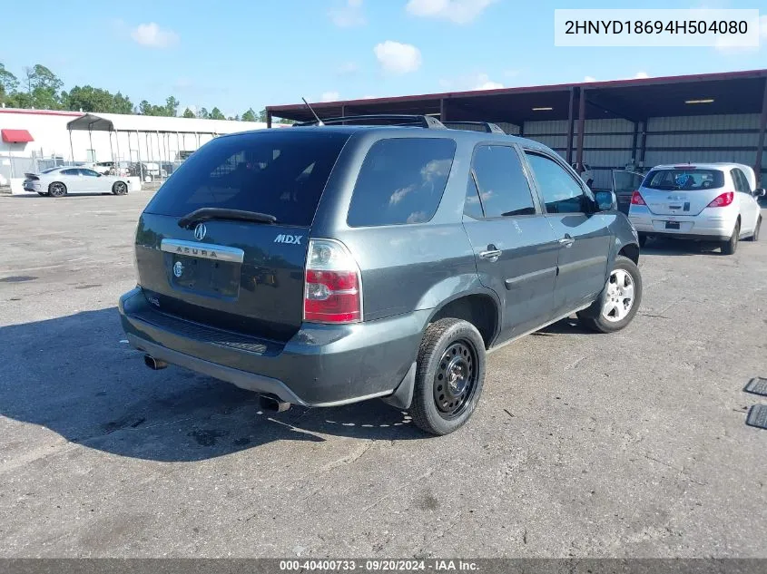 2004 Acura Mdx Touring Pkg VIN: 2HNYD18694H504080 Lot: 40400733