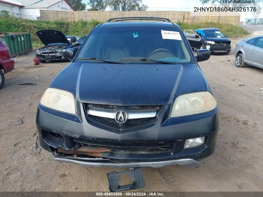 2004 Acura Mdx Touring VIN: 2HNYD18604H526176 Lot: 40403569