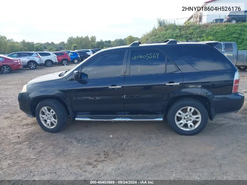 2004 Acura Mdx Touring VIN: 2HNYD18604H526176 Lot: 40403569