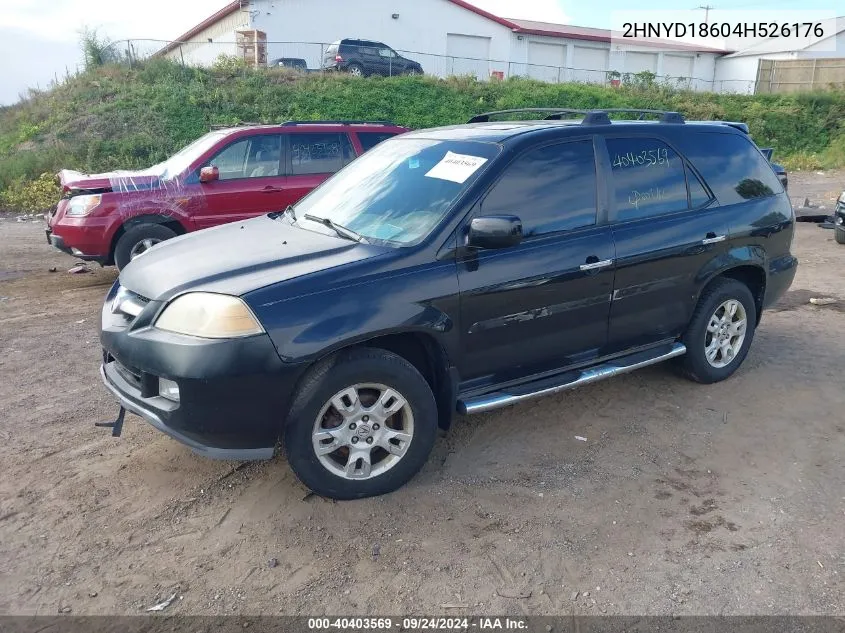 2004 Acura Mdx Touring VIN: 2HNYD18604H526176 Lot: 40403569