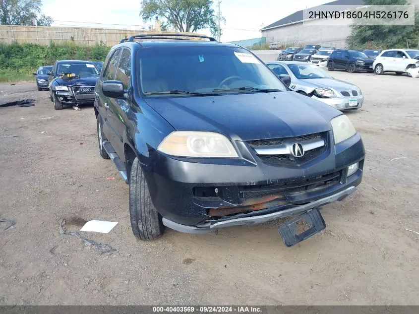 2004 Acura Mdx Touring VIN: 2HNYD18604H526176 Lot: 40403569