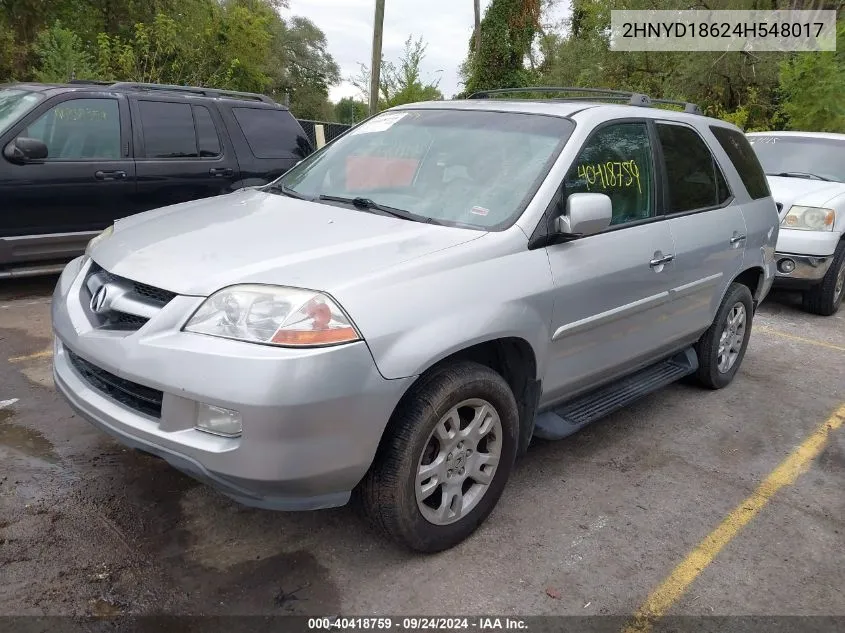 2004 Acura Mdx Touring Pkg VIN: 2HNYD18624H548017 Lot: 40418759