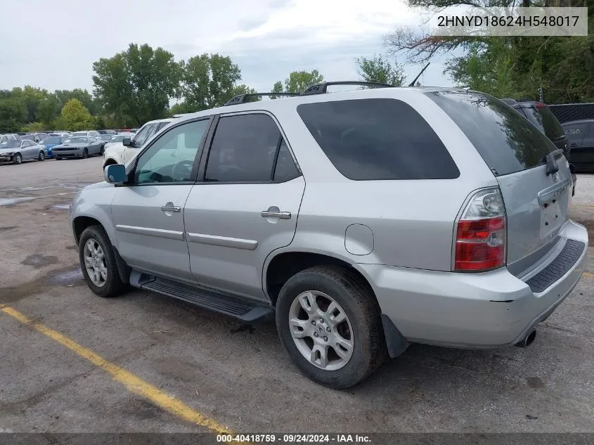 2004 Acura Mdx Touring Pkg VIN: 2HNYD18624H548017 Lot: 40418759