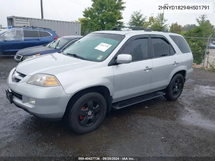 2004 Acura Mdx VIN: 2HNYD18294H501791 Lot: 40427736