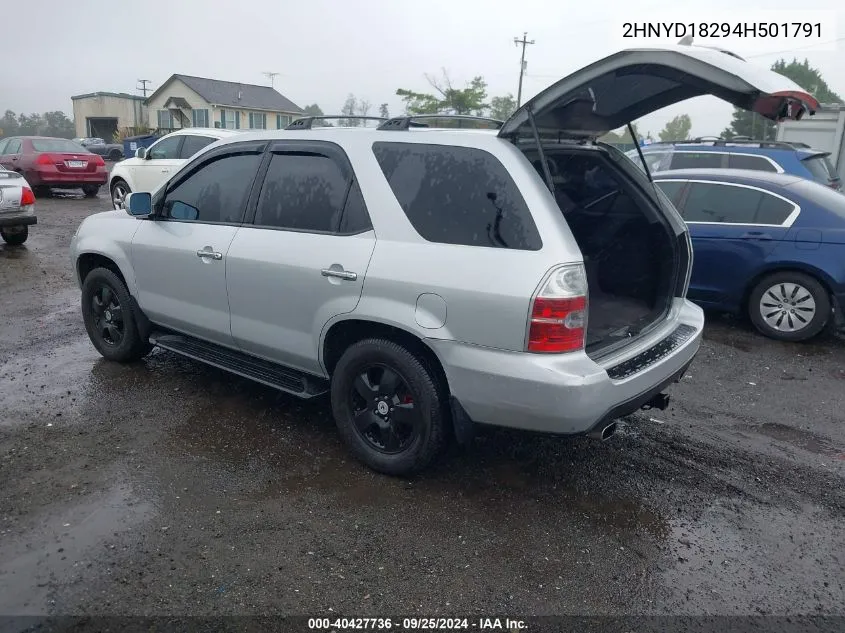 2004 Acura Mdx VIN: 2HNYD18294H501791 Lot: 40427736