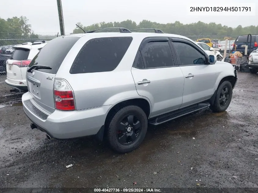 2004 Acura Mdx VIN: 2HNYD18294H501791 Lot: 40427736