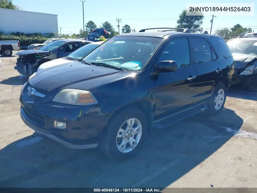 2004 Acura Mdx VIN: 2HNYD18944H526403 Lot: 40548124