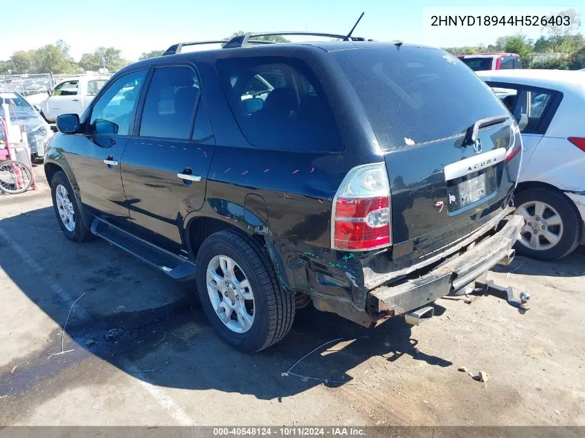 2004 Acura Mdx VIN: 2HNYD18944H526403 Lot: 40548124