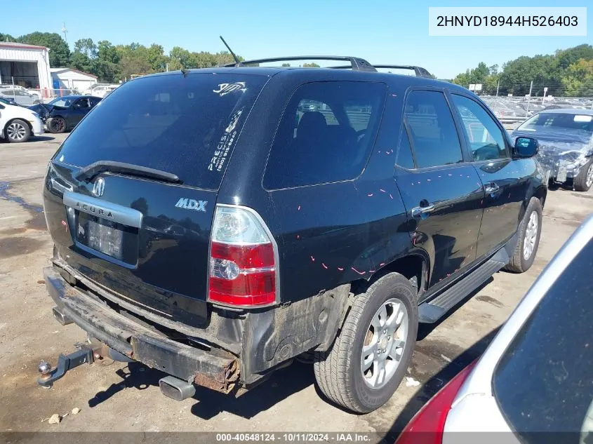 2004 Acura Mdx VIN: 2HNYD18944H526403 Lot: 40548124