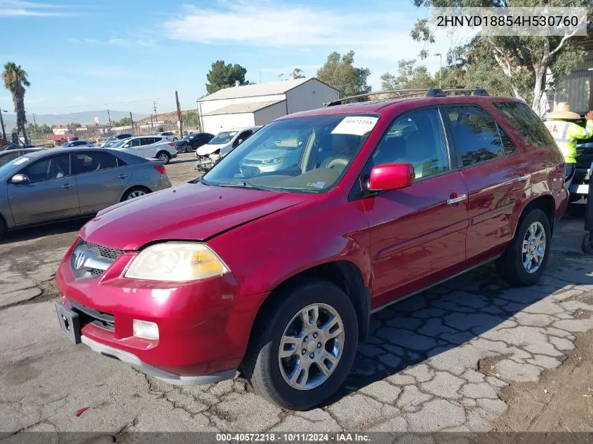 2004 Acura Mdx VIN: 2HNYD18854H530760 Lot: 40572218