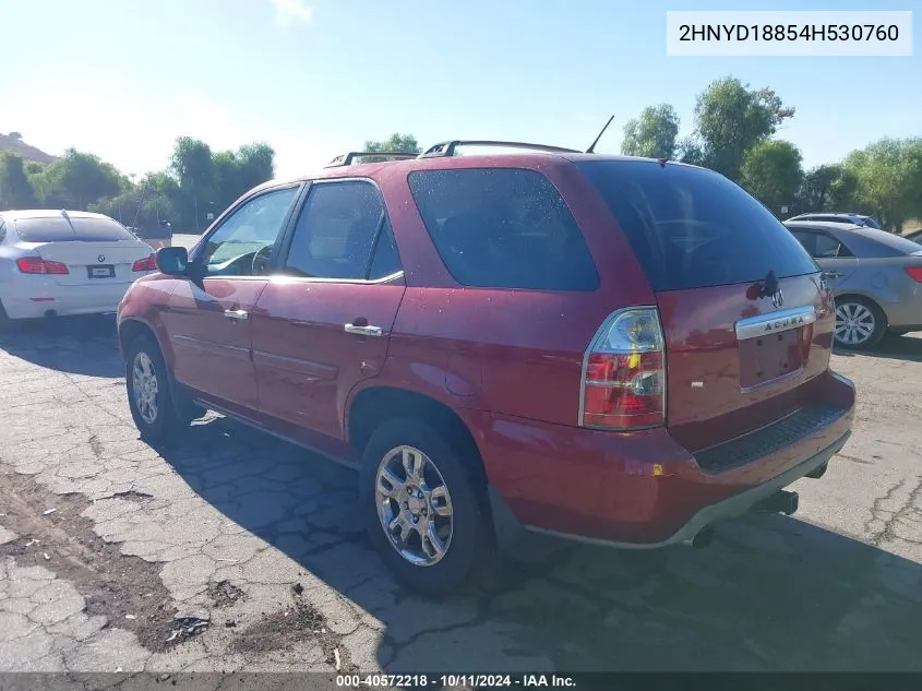 2004 Acura Mdx VIN: 2HNYD18854H530760 Lot: 40572218