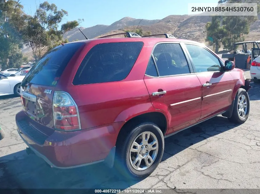 2004 Acura Mdx VIN: 2HNYD18854H530760 Lot: 40572218