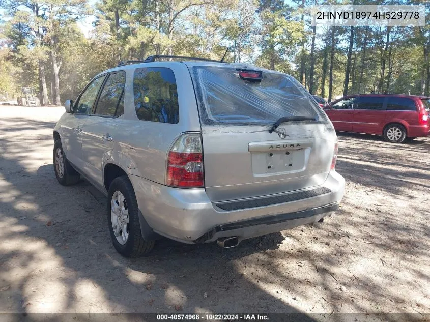 2004 Acura Mdx VIN: 2HNYD18974H529778 Lot: 40574968