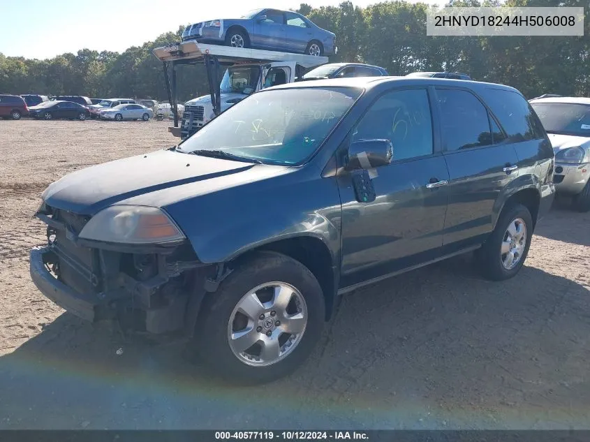 2004 Acura Mdx VIN: 2HNYD18244H506008 Lot: 40577119