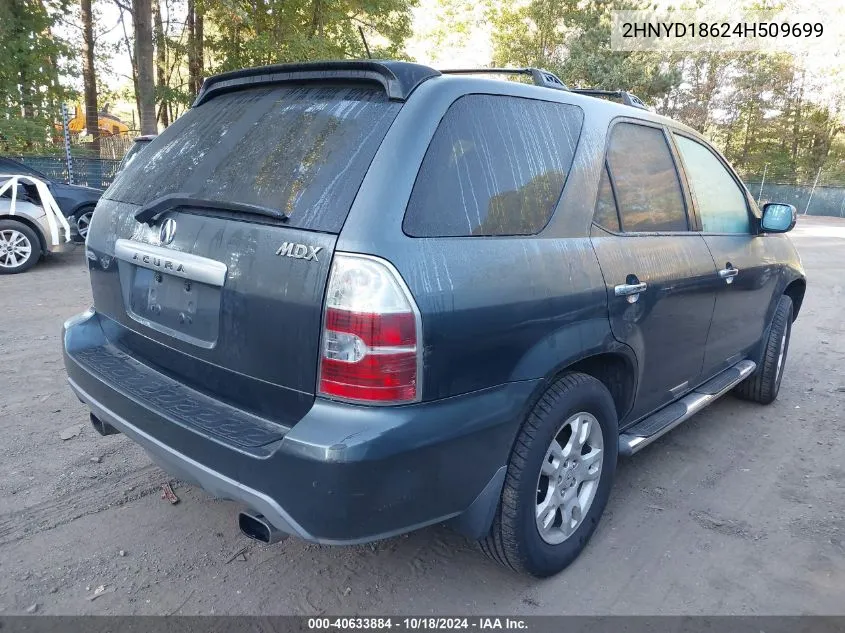 2004 Acura Mdx Touring VIN: 2HNYD18624H509699 Lot: 40633884