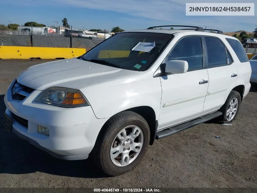 2004 Acura Mdx VIN: 2HNYD18624H538457 Lot: 40645749