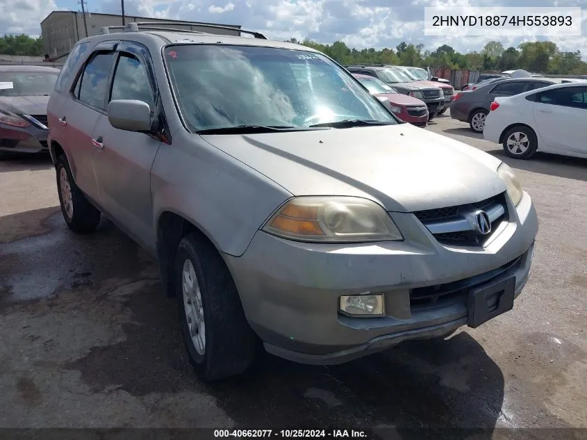 2004 Acura Mdx VIN: 2HNYD18874H553893 Lot: 40662077