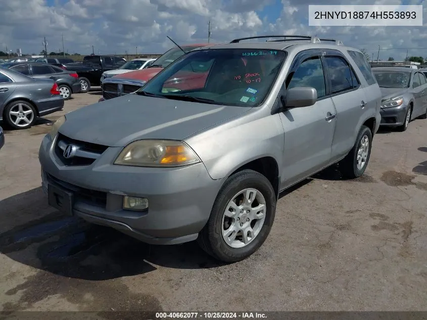 2004 Acura Mdx VIN: 2HNYD18874H553893 Lot: 40662077