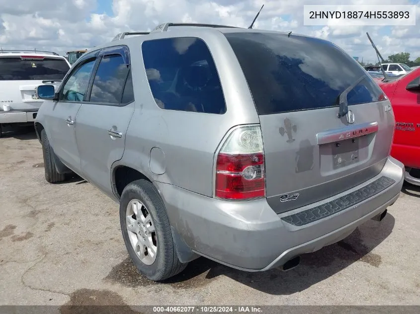 2004 Acura Mdx VIN: 2HNYD18874H553893 Lot: 40662077