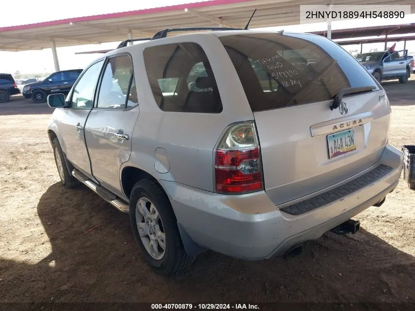 2004 Acura Mdx VIN: 2HNYD18894H548890 Lot: 40700879