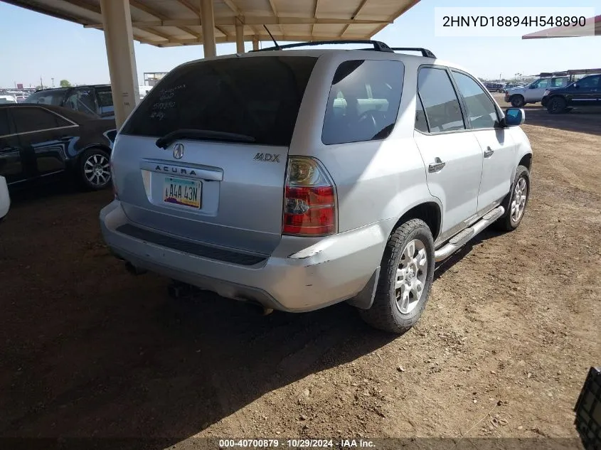 2004 Acura Mdx VIN: 2HNYD18894H548890 Lot: 40700879