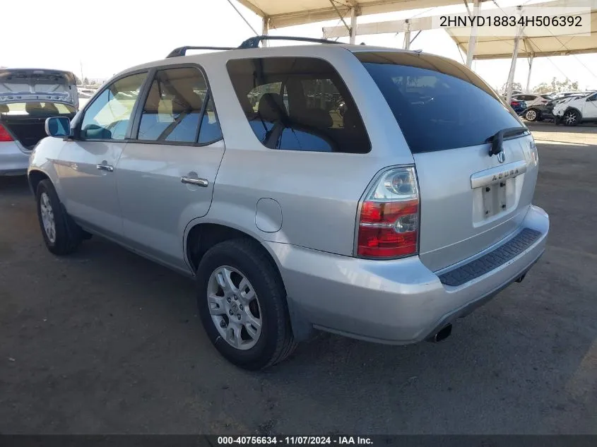 2004 Acura Mdx VIN: 2HNYD18834H506392 Lot: 40756634