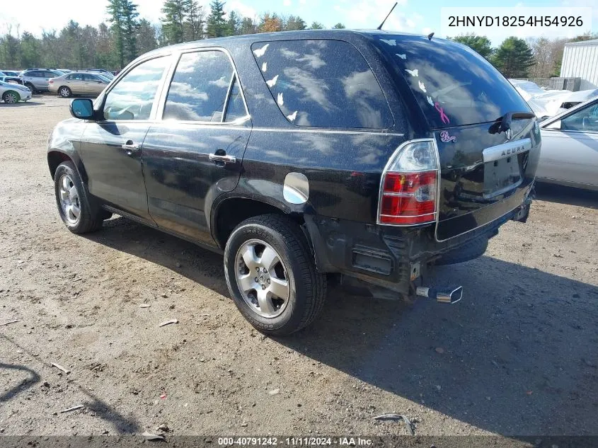 2004 Acura Mdx VIN: 2HNYD18254H54926 Lot: 40791242